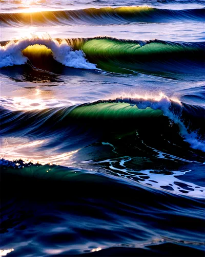 Dark blue water, turbulent waves, foam on surface, murky texture, strong sunlight, 3/4 composition, dramatic lighting, shallow depth of field, realistic, cinematic effect.,water waves,shorebreak,backw