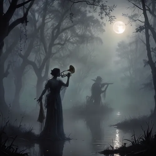 the night of kupala,sorceresses,moonsorrow,halloween silhouettes,covens,witches,witchfinder,llorona,fantasy picture,danse macabre,woman playing violin,halloween illustration,kupala,samhain,norns,violin player,mourners,celebration of witches,conjure,hecate