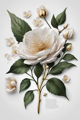 Write a poem about the delicate petals of a flowering plant.,rose flower illustration,porcelain rose,floral mockup,white floral background,flower illustrative,camellia,flower illustration,gardenia,cam