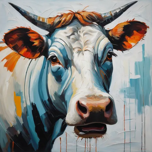 zebu,oxen,horns cow,ruminant,cow,tribal bull,bovine,mother cow,cow icon,texas longhorn,cow head,dairy cow,watusi cow,moo,holstein-beef,ears of cows,cows,alpine cow,longhorn,milk cow,Conceptual Art,Oil color,Oil Color 05