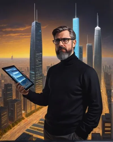 ferrazzi,wozniak,transhumanist,schnauss,linkedin icon,jarvis,jolla,man with a computer,holding ipad,transhumanism,technologist,kubert,zenterprise,mobile tablet,frakes,cupertino,kindleberger,hypermodern,mayorsky,lumia,Illustration,Realistic Fantasy,Realistic Fantasy 18