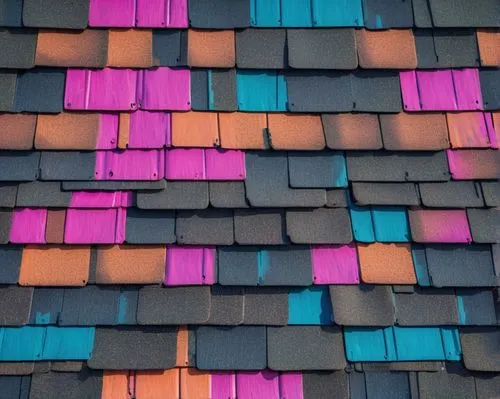 colorful facade,roof tiles,pink squares,color wall,wall of bricks,abstract multicolor,icelandic houses,house roofs,blocks of houses,wall,brickwall,brick background,shingles,ziggurats,kraft digital paper,tiles shapes,woven,house roof,ziggurat,color palette,Conceptual Art,Sci-Fi,Sci-Fi 27