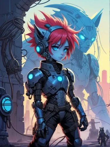 celldweller,gaige,cyberdog,cyborg,meka,liora,Illustration,Vector,Vector 10