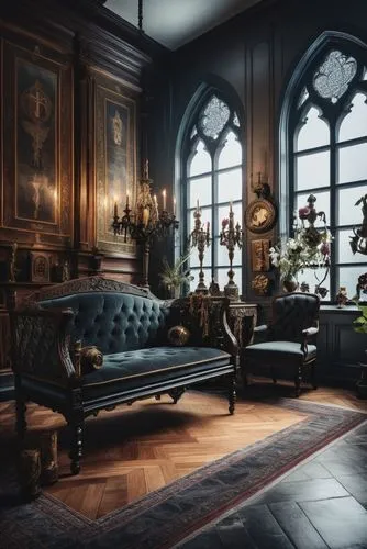 a room that has a couch in it,victorian room,ornate room,danish room,bedchamber,victorian,victoriana,Photography,General,Commercial