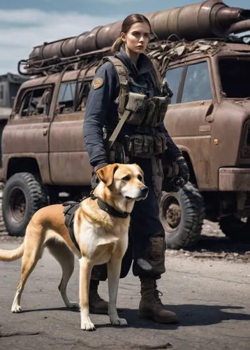 In a post-apocalyptic setting, tell the tale of a resourceful companion dog helping its owner survive against all odds.,hunting dogs,gun dog,gundogmus,beaglier,hunting dog,vigilant dog,hound,district 