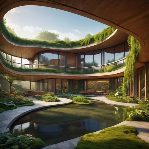 futuristic architecture,earthship,fallingwater,renderings,3d rendering,ecotopia,dunes house,futuristic landscape,luxury home,modern architecture,dreamhouse,luxury property,landscaped,arcology,cubic house,landscape design sydney,snohetta,roof landscape,beautiful home,ecovillages,Art,Classical Oil Painting,Classical Oil Painting 41