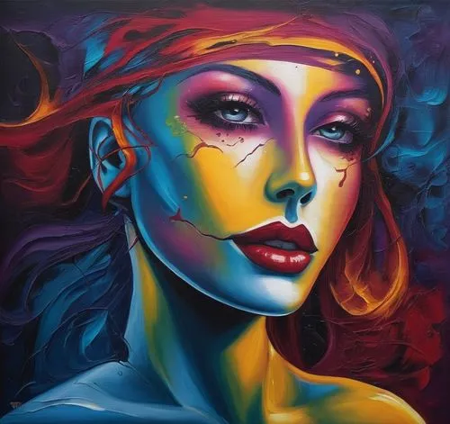 Painting Abstract nude Body Art Oil Painting,neon body painting,welin,adnate,oil painting on canvas,woman face,woman's face,graffiti art,bodypainting,painting technique,grafite,nielly,jasinski,seni,ar