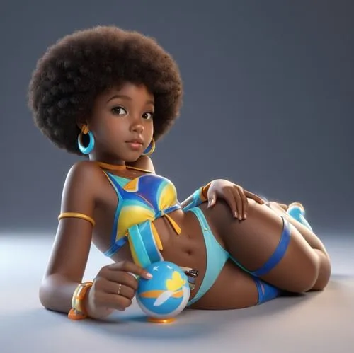 a black girl, afro girl, photorealistic art, a black girl, girl lying down, calm girl, photorealistic art.,a black girl with an afro is laying on the ground,lumidee,nubian,afro american girls,aurion,k