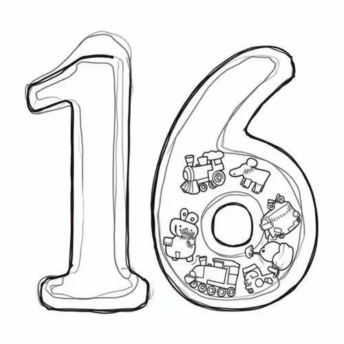 thirteen,new year clipart,numbering,nineteen,coloring page,birthdate