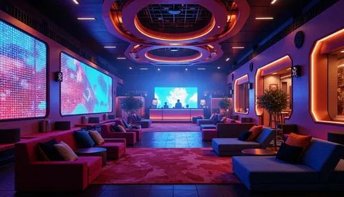 ufo interior,spaceship interior,nightclub,movie theater,movie theatre,game room,cinema,cinema seat,retro diner,lounge,3d render,spaceland,lobby,lounges,cinemas,cinema strip,cinema 4d,moviehouse,clubcorp,livingroom