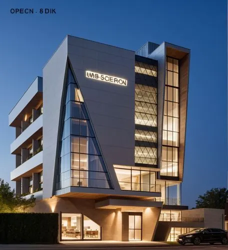 a tall building with lights on it,oberoi,docomomo,engro,associados,condominia,ikoyi,Photography,General,Realistic