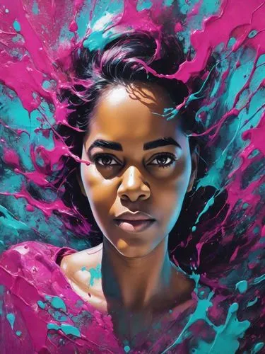 moana,la violetta,digital art,mystical portrait of a girl,magenta,ipê-rosa,digital painting,girl portrait,portrait of a girl,digital artwork,painting technique,world digital painting,bjork,frida,oil painting on canvas,rosa ' amber cover,yogananda,young woman,artist portrait,fantasy portrait