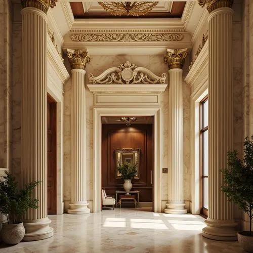 cochere,neoclassical,entrance hall,foyer,enfilade,hallway,lobby,neoclassicism,classicism,palladian,anteroom,neoclassic,corridor,glyptothek,lanesborough,neoclassicist,corridors,archly,hallway space,amanresorts