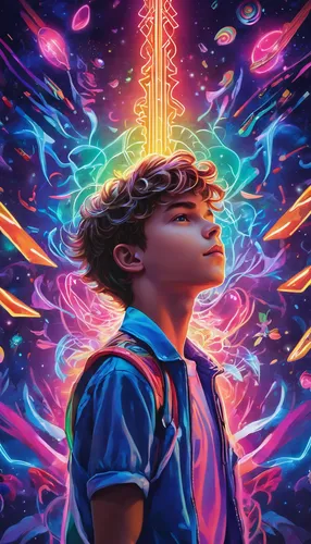 sci fiction illustration,valerian,transcendence,prism,dimensional,astral traveler,illuminate,psychedelic art,quantum,ascension,electric,imagination,transcendental,enlightenment,vapor,dimension,telekinesis,aura,wonder,cg artwork,Illustration,Realistic Fantasy,Realistic Fantasy 20