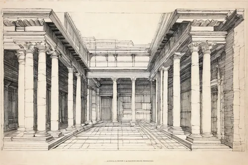 doric columns,bernini's colonnade,colonnade,greek temple,entablature,ancient greek temple,roman temple,ancient roman architecture,columns,temple of diana,palais de chaillot,lithograph,treasury,saint george's hall,roman columns,house with caryatids,neoclassical,marble palace,house hevelius,corinthian order,Art,Classical Oil Painting,Classical Oil Painting 05