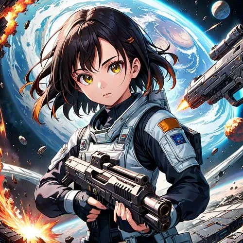 cg artwork,m4a1,m4a4,girl with gun,rifle,kosmea,girl with a gun,ar-15,light cruiser,kantai,admiral von tromp,honolulu,m16,marine,yuki nagato sos brigade,fire background,carbine,sanya,holding a gun,operator,Anime,Anime,General