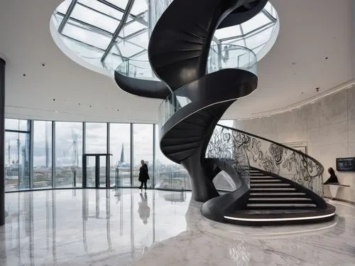 spiral staircase,winding staircase,circular staircase,spiral stairs,staircase,outside staircase,steel sculpture,steel stairs,helix,staircases,futuristic art museum,winding steps,spiral art,morphosis,stair,spiral,futuristic architecture,safdie,meadmore,sculptural,Illustration,Black and White,Black and White 11