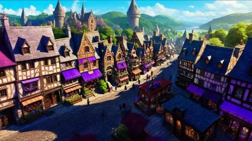 medieval town,aurora village,eltz,knight village,townscapes,fantasy city