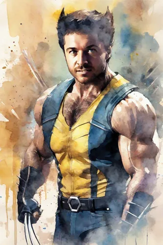 wolverine,x men,x-men,xmen,kryptarum-the bumble bee,sikaran,mass,heath-the bumble bee,big hero,sachin tendulkar,god of thunder,male character,thundercat,steel man,game character,bumblebee,thane,spartan,tamilnadu,thanos,Digital Art,Watercolor