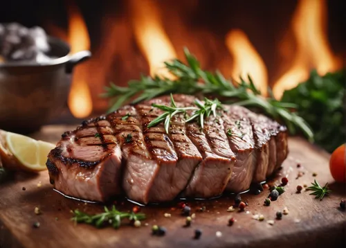 Write a recipe for a mouthwatering pork steak seasoned with herbs and spices.,sirloin steak,beef tenderloin,fillet steak,delmonico steak,rib eye steak,steak grilled,sirloin,beef steak,steak,veal steak