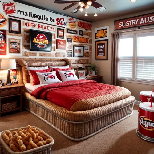 great room,interior design,sleeping room,little man cave,bedding,bed and breakfast,boy's room picture,search interior solutions,bunk bed,decorates,interior decoration,modern decor,smoke alarm system,duvet cover,sports wall,autographed sports paraphernalia,home accessories,bed in the cornfield,interior decor,salted peanuts