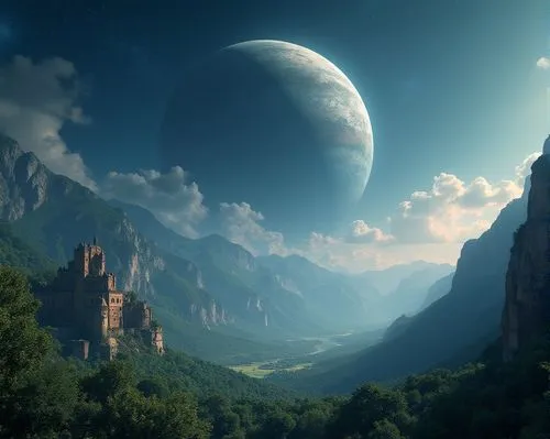 futuristic landscape,fantasy landscape,cardassia,alien planet,homeworld,terraformed