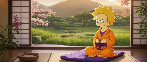 takikomi gohan,meditating,tea zen,meditation,buddhist,meditate,zen,boruto,zen master,meditative,buddhist monk,meditating his life,sun god,homer,bodhisattva,shakyamuni,buddha focus,vipassana,son goku,sacred lotus,Illustration,Retro,Retro 04