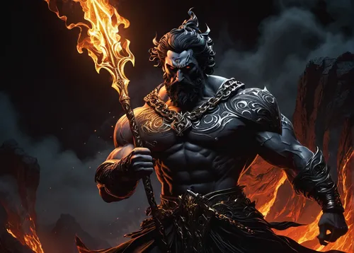 dark elf,warlord,death god,black dragon,fire background,black warrior,fire master,massively multiplayer online role-playing game,fire devil,bronze horseman,garuda,diablo,heroic fantasy,hot metal,blacksmith,daemon,charred,shiva,minotaur,fantasy warrior,Illustration,Vector,Vector 02