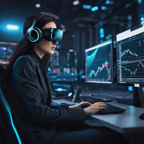 Discover lucrative opportunities in metaverse stocks for investors.,cyber glasses,crypto mining,trading floor,stock trader,day trading,connectcompetition,women in technology,stock trading,amd,nyse,ele