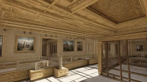 showcase gallery with a central spotlight and statues,BREAK ROOM,gustavian,amphipolis,louvre,louvre museum,luxury bathroom,bath room,Interior Design,Floor plan,Interior Plan,General