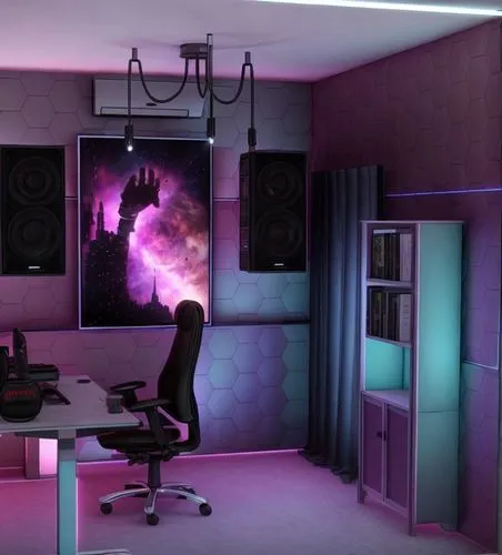 MAKE IT GAMING ROOM AND DJ,visual effect lighting,creative office,music studio,music workstation,computer room,great room,recording studio,room creator,playing room,the server room,home studios,studio