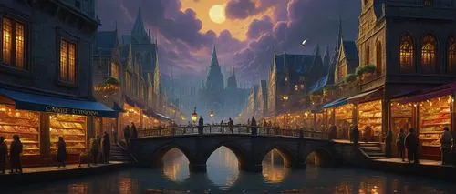 fantasy picture,schuitema,schuiten,fantasy city,delft,world digital painting,diagon,spui,medieval street,fantasy art,arkham,citadels,kinkade,veneziani,venetian,medieval town,fantasy landscape,sarastro,bremen,theed,Art,Artistic Painting,Artistic Painting 26