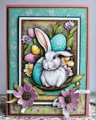 retro easter card,easter décor,easter card,felted easter,easter theme,bunny on flower,watercolor frame,easter decoration,easter rabbits,easter bunny,deco bunny,floral and bird frame,little bunny,easter nest,hare window,floral greeting card,floral frame,bunny,floral silhouette frame,painting easter egg,Illustration,Abstract Fantasy,Abstract Fantasy 14