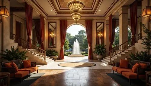 hallway,cochere,rosecliff,beverly hills hotel,lobby,entrance hall,luxury home interior,hotel lobby,entranceways,3d rendering,gleneagles hotel,amanresorts,corridors,breezeway,entryway,hallway space,luxury hotel,ballroom,entryways,foyer