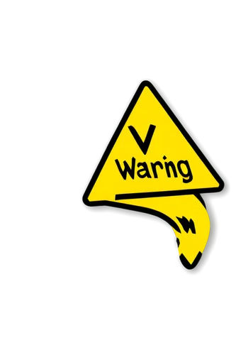 Warning symbol, yellow triangle, exclamation mark, bold font, black outline, white background, glossy effect, reflective surface, slight blur, dramatic lighting, low-angle shot, 3/4 composition, vibra