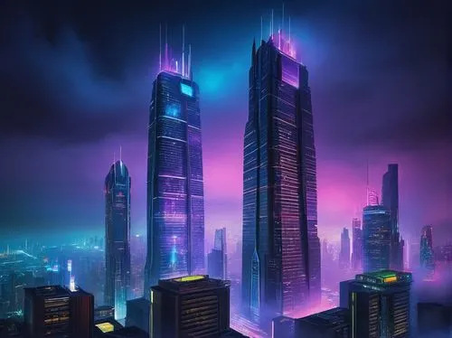 cybercity,guangzhou,cybertown,cyberport,ctbuh,supertall,monoliths,barad,coruscant,cyberpunk,urban towers,futuristic landscape,megacorporation,skyscrapers,dubia,megacorporations,skyscraper,dubay,the skyscraper,futuristic architecture,Illustration,Retro,Retro 14