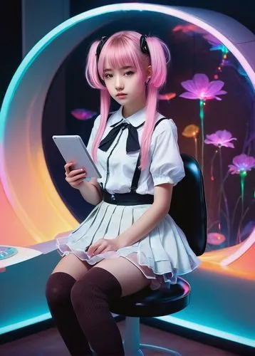 cybercafes,jiarui,kpp,new concept arms chair,mandoki,girl at the computer,neopolitan,pink chair,irabu,nanami,harajuku,junko,bns,xiaolu,ndoki,cyberworld,theorin,kofuku,cyberia,kawaii,Art,Artistic Painting,Artistic Painting 41