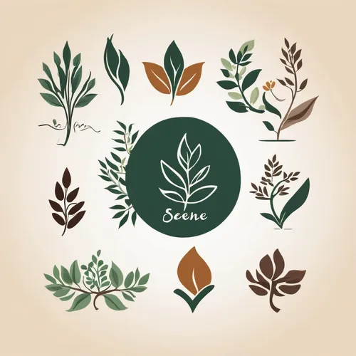 Create nature-themed logos with organic elements, earthy colors, and botanical motifs. Design a serene atmosphere for an eco-friendly and natural brand.,vintage anise green background,solomon's seal,w