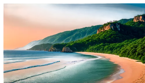 Global landscape, panoramic view, curved horizon, blue sky, fluffy white clouds, sunset glow, mountain range, lush green forest, vast ocean, sandy beach, rocky cliff, ancient ruins, mystical mist, cin