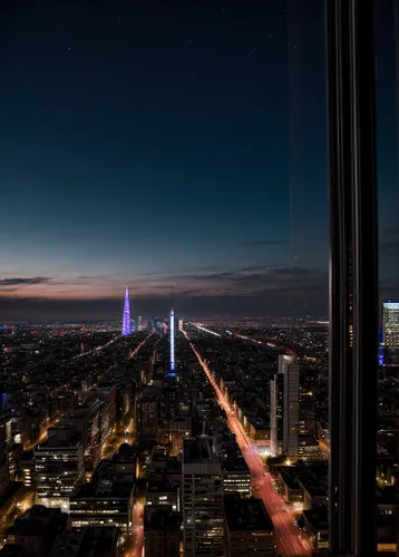 The City at night, sharp focus,willis tower,sears tower,tribute in light,chicago night,light trails,cn tower,cntower,city lights,centrepoint tower,chicago skyline,sydney tower,citylights,light trail,n