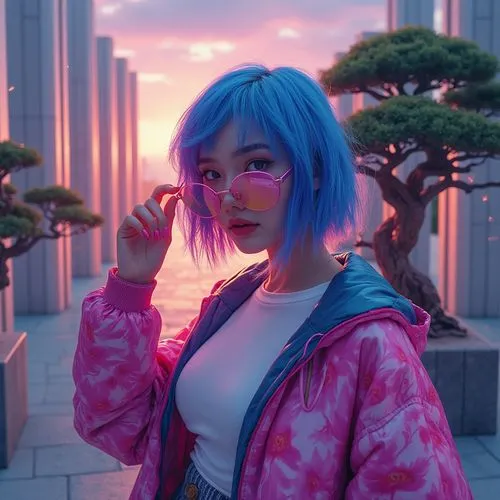 nadeshiko,dusk background,kula,dusk,aoba,mei