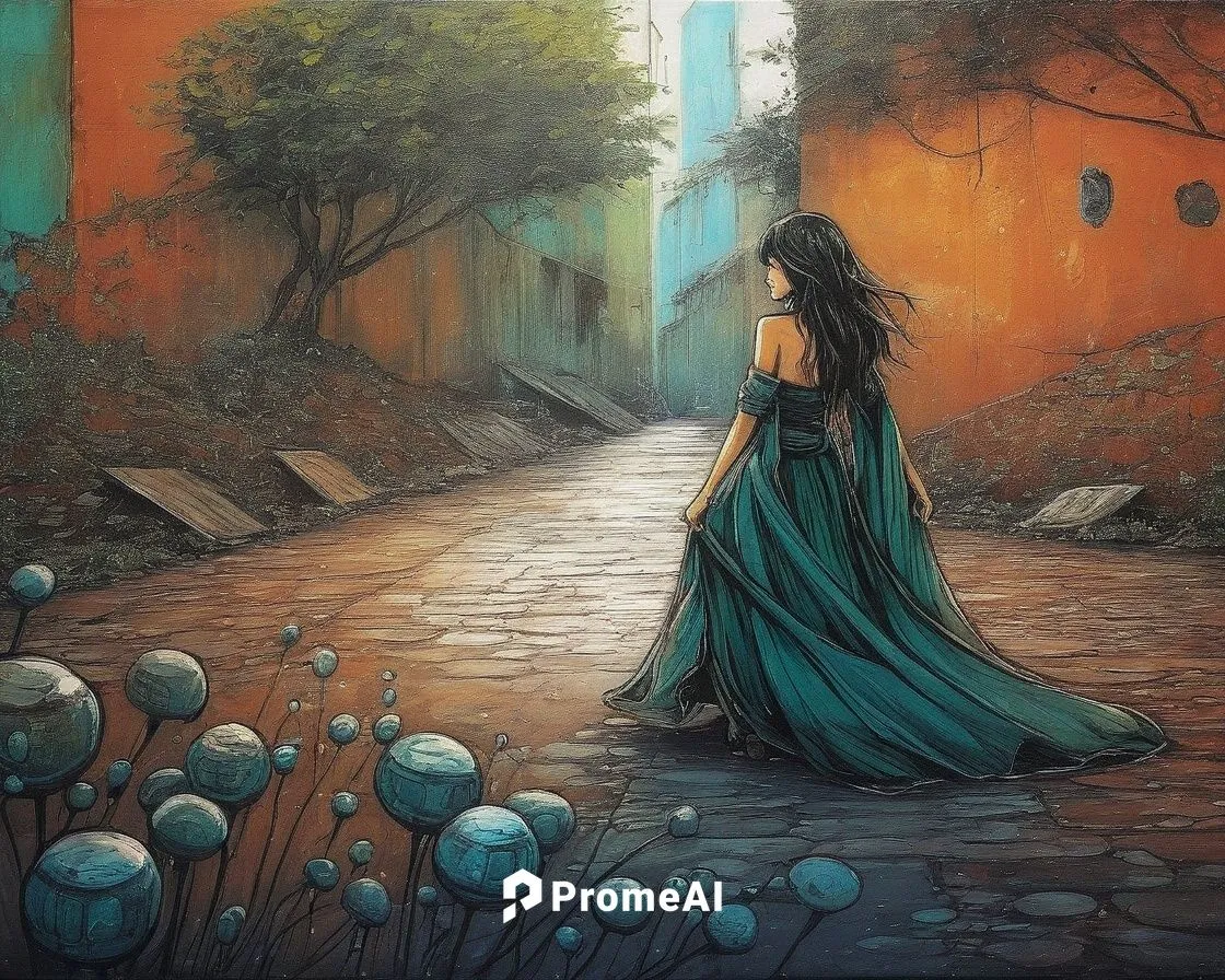 girl walking away,margaery,girl in a long dress,world digital painting,dubbeldam,fantasy picture,seregil,woman walking,fantasy art,girl in a long dress from the back,deviantart,kahlan,behenna,ruelle,m