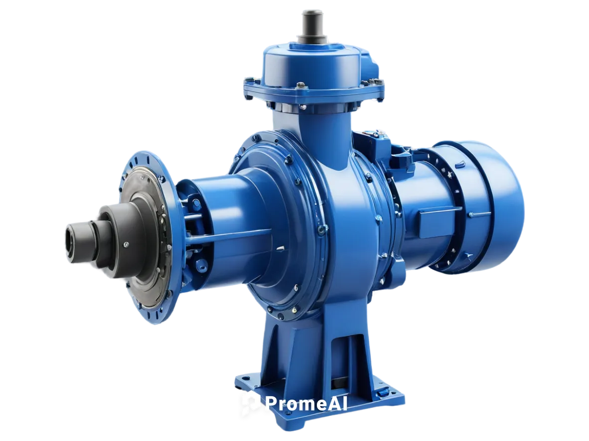 Diagram of water pump, industrial equipment, metallic material, cylindrical body, electric motor, impeller, volute casing, suction pipe, discharge pipe, control panel, buttons and levers, wires and ca