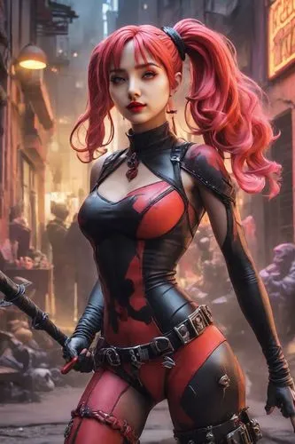 harley,harley quinn,bloodrayne,madelyne,katarina,domino,Digital Art,Clay