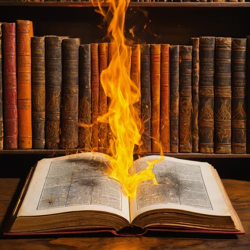 Ancient book of spells discovered in a hidden library, magic unleashed,burnt pages,bibliology,publish a book online,the conflagration,magic book,newspaper fire,textbooks,open book,the books,library bo