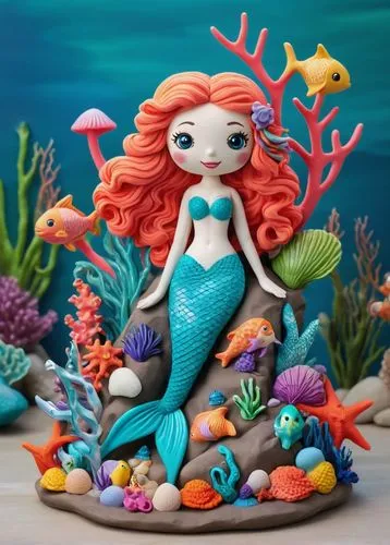 little mermaid,under sea,ariel,mermaid,amphitrite,mermaid scale,Unique,3D,Clay