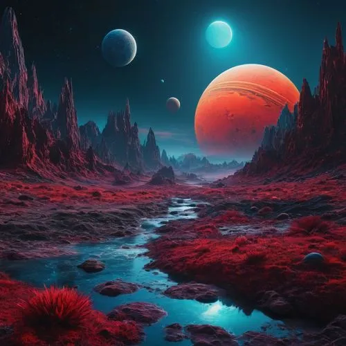 alien planet,lunar landscape,alien world,red planet,moonscape,futuristic landscape,barsoom,fantasy landscape,moon valley,desert planet,extrasolar,valley of the moon,gliese,planetary,planet mars,exoplanets,barren,fire planet,volcanic landscape,fantasy picture,Photography,General,Fantasy