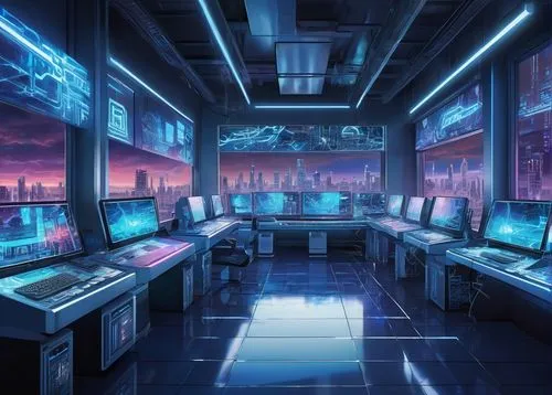 computer room,spaceship interior,cyberscene,cybercity,nadesico,cybercafes,ufo interior,cyberworld,cyberport,cybertown,the server room,cyberspace,mainframes,scifi,terminals,futuristic landscape,cybertruck,railguns,cybersquatters,cyberia,Conceptual Art,Graffiti Art,Graffiti Art 09