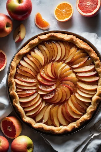 Recipe: Cider-Infused Caramelized Apple Tart with Grapefruit Jam,apple tart,tarte tatin,fruit pie,apple pie vector,apple pie,quark tart,pommes anna,crostata,apple cake,sweet potato pie,tart,apple cass