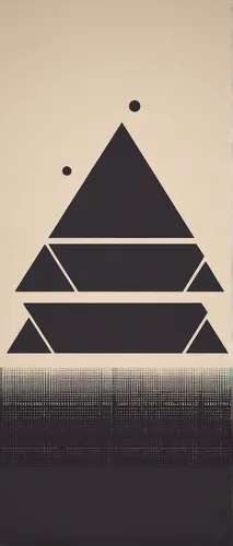 Create a minimalist Atari logo with geometric shapes and monochrome colors.,zigzag background,pyramid,waveform,triangles background,pyramids,abstract retro,tape icon,isometric,russian pyramid,abstract